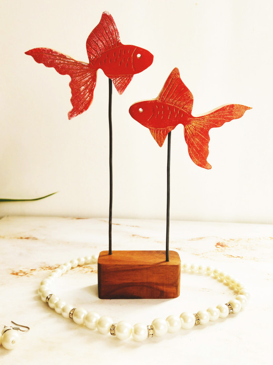 ماهی چوبی دست ساز هفت سین نوروزی