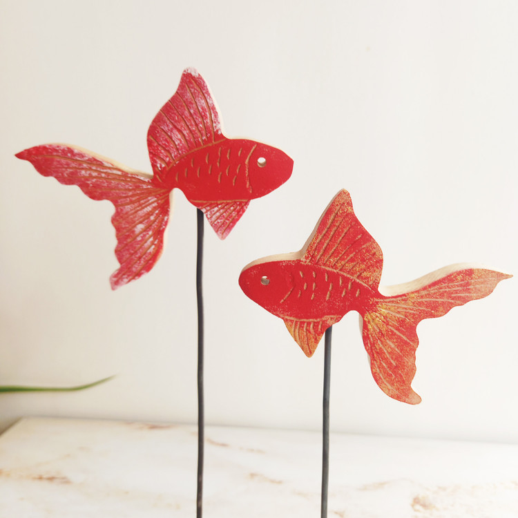 ماهی چوبی دست ساز هفت سین نوروزی