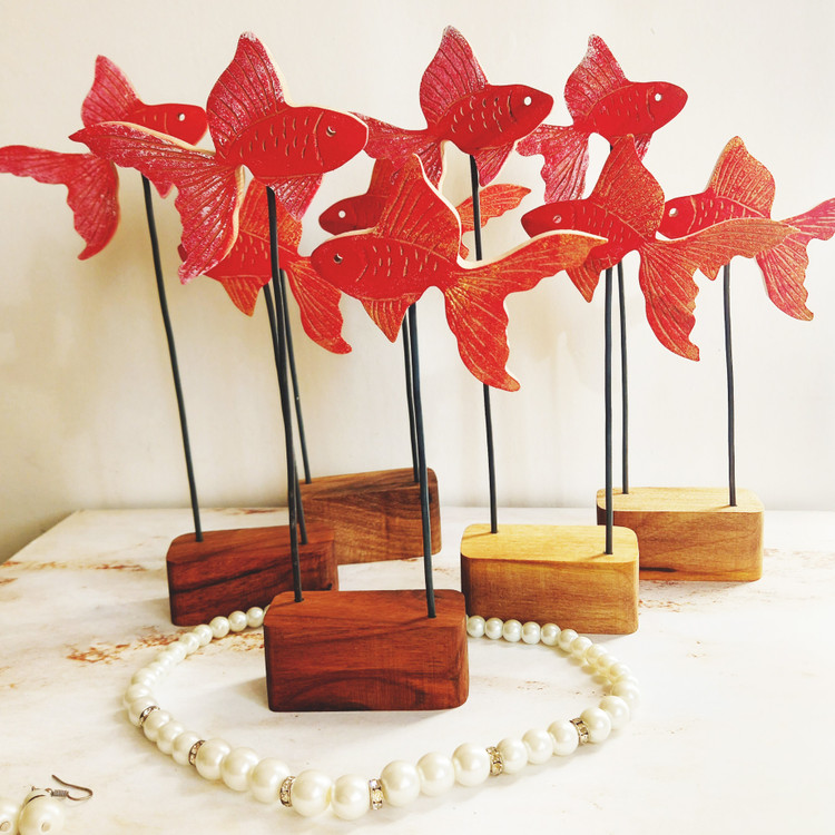 ماهی چوبی دست ساز هفت سین نوروزی