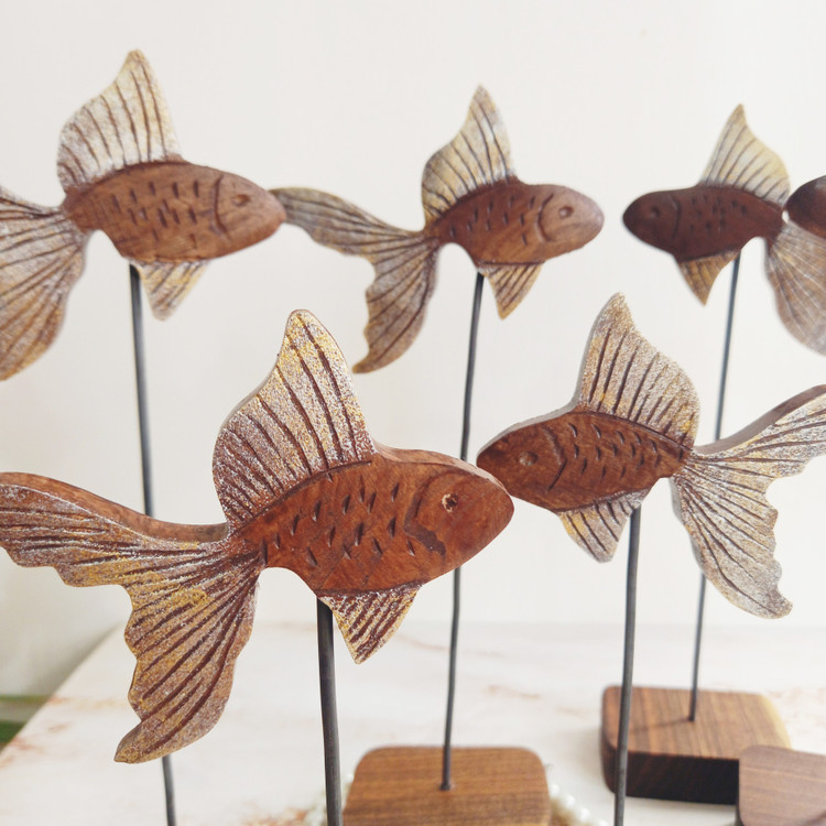 ماهی چوبی دست ساز هفت سین نوروزی