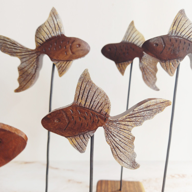 ماهی چوبی دست ساز هفت سین نوروزی