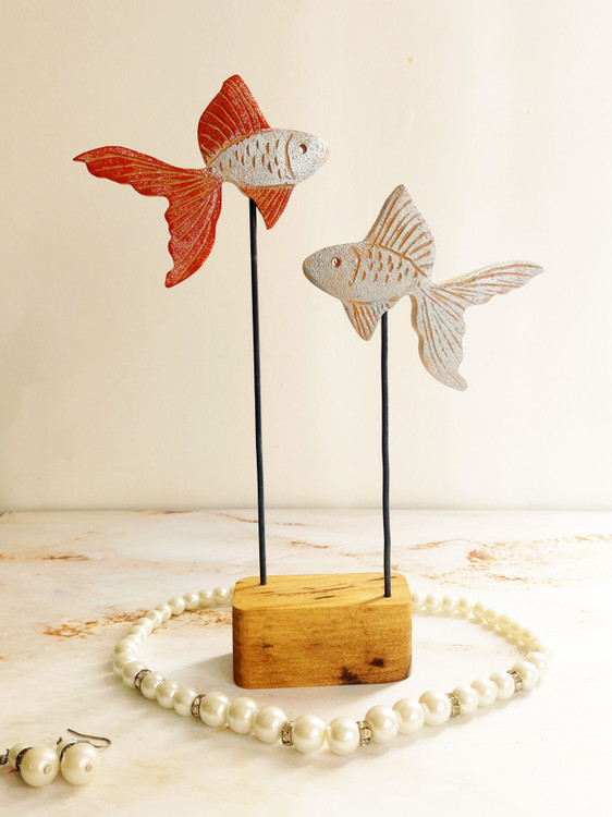 ماهی چوبی دست ساز هفت سین نوروزی