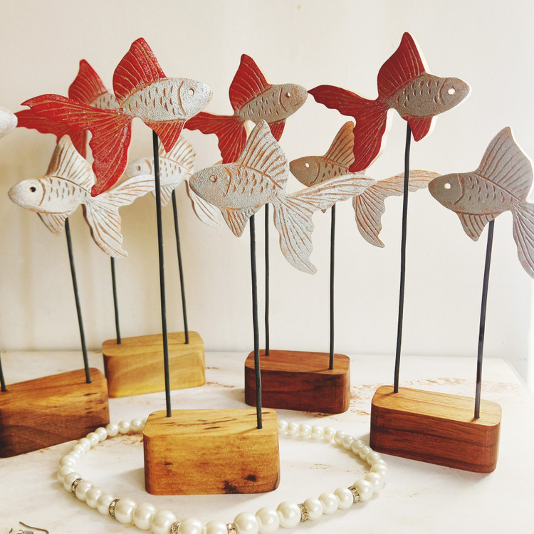 ماهی چوبی دست ساز هفت سین نوروزی