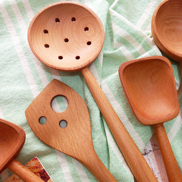 سرویس کفگیر و ملاقه چوبی دست ساز ویژه جهیزیه عروس