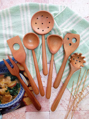 ست کفگیر و ملاقه چوبی ویژه جهیزیه عروس