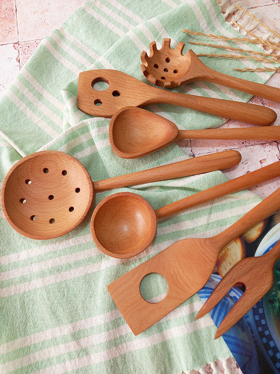 ست کفگیر و ملاقه چوبی ویژه جهیزیه عروس