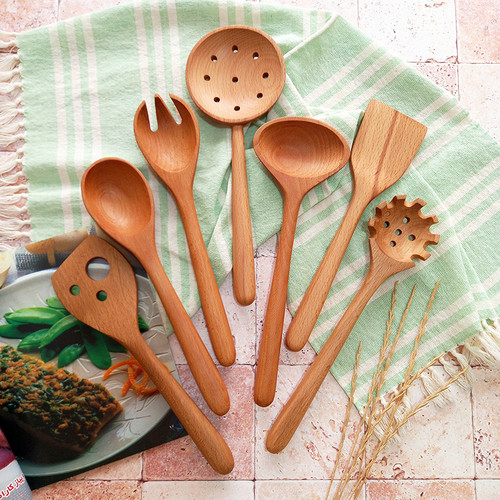 ست کفگیر و ملاقه چوبی ویژه جهیزیه عروس