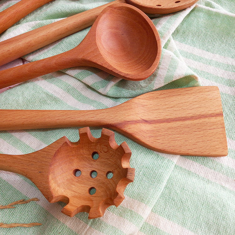 ست کفگیر و ملاقه چوبی ویژه جهیزیه عروس