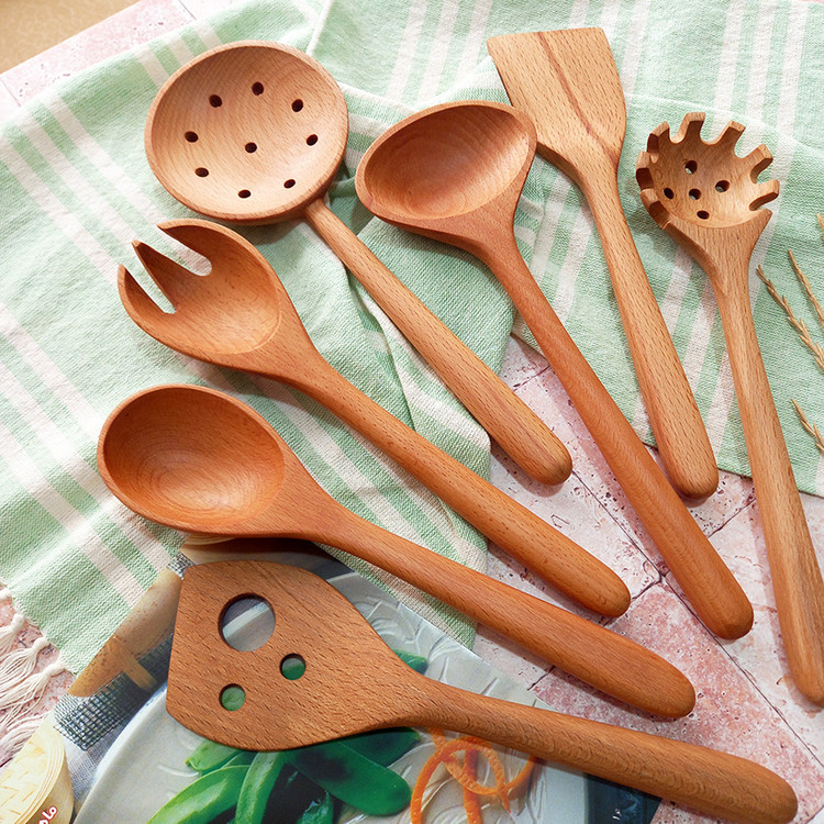 ست کفگیر و ملاقه چوبی ویژه جهیزیه عروس