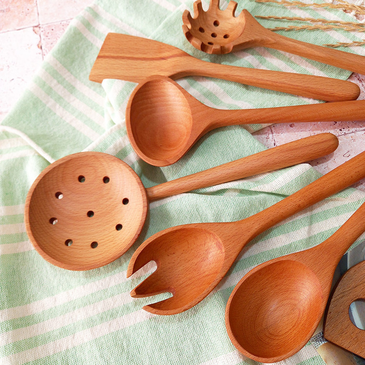 ست کفگیر و ملاقه چوبی ویژه جهیزیه عروس