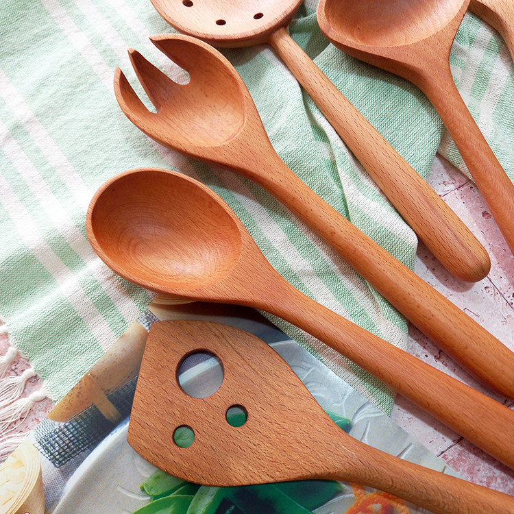 ست کفگیر و ملاقه چوبی ویژه جهیزیه عروس