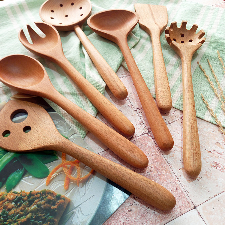 ست کفگیر و ملاقه چوبی ویژه جهیزیه عروس