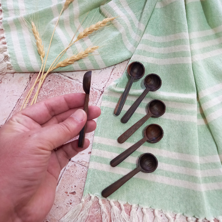 پیمانه ادویه چوبی دست ساز ویژه جهیزیه عروس چوب گردو