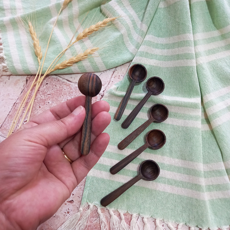 پیمانه ادویه چوبی دست ساز ویژه جهیزیه عروس چوب گردو