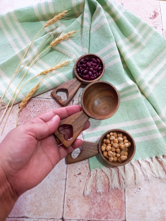 پیمانه حبوبات چوبی دست ساز ویژه جهیزیه عروس